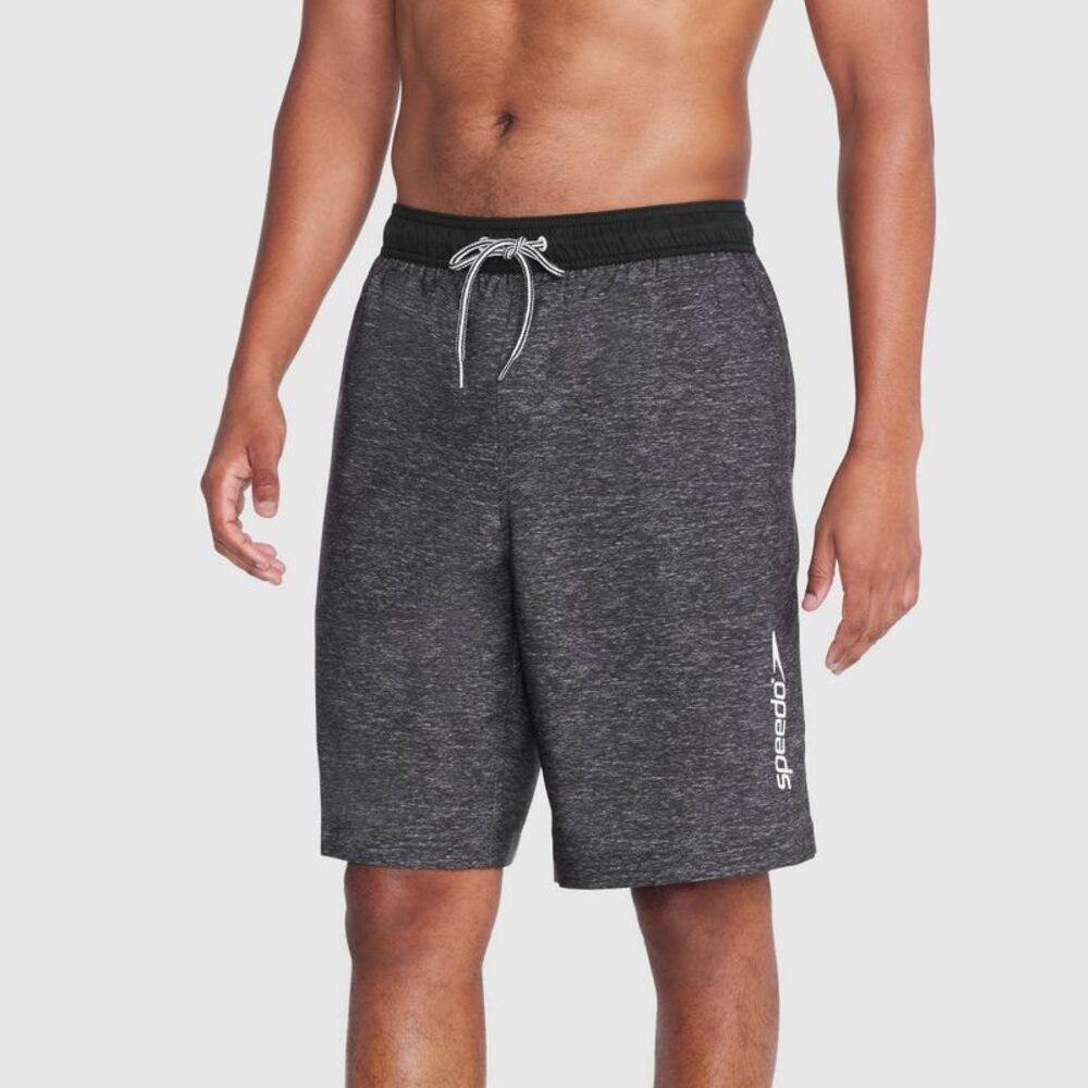 Speedo Men's 9" Solid Swim Shorts - Heathered Gray S
